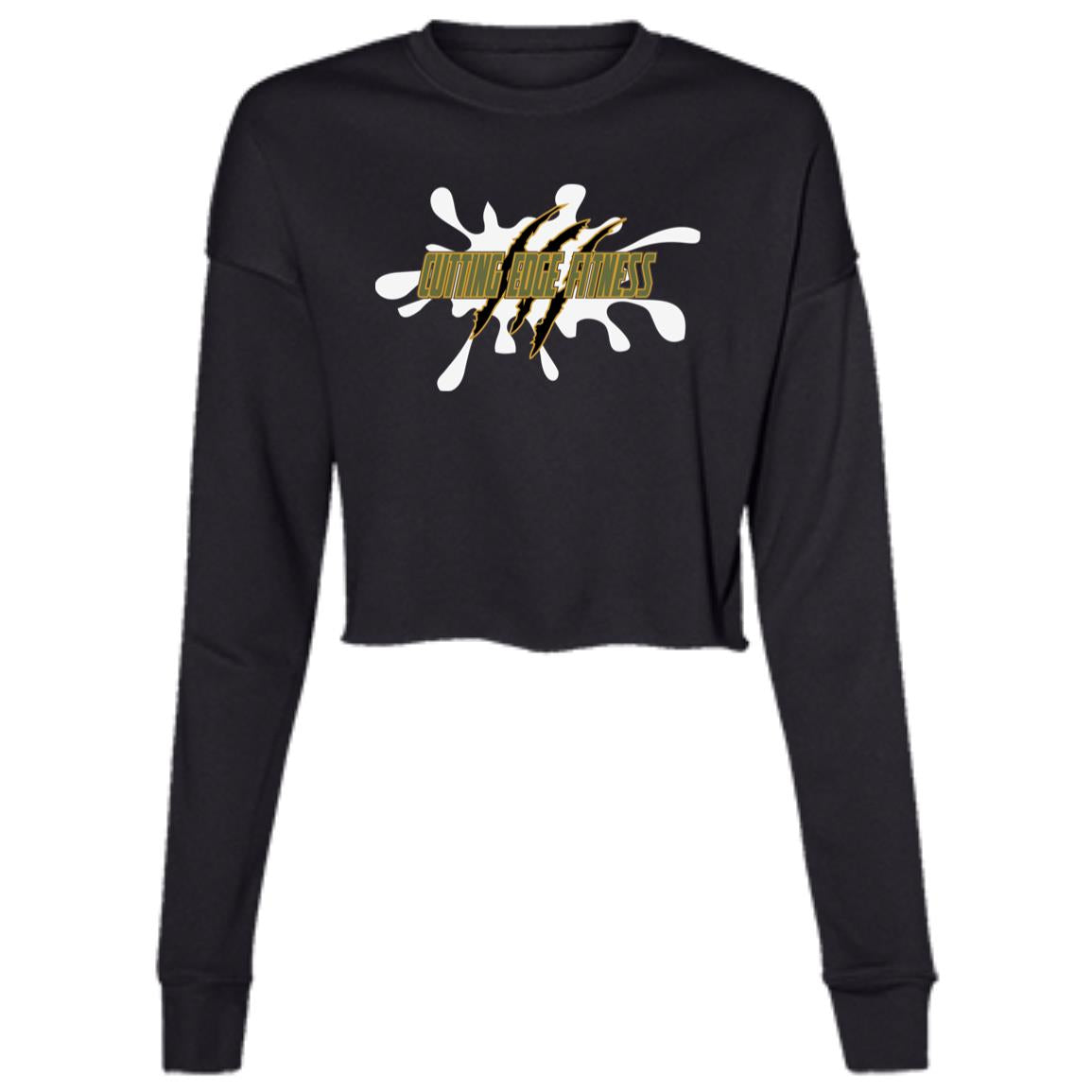 Women's Cropped Fleece Crew CEF White Splash, Green, Gold, Black Logo