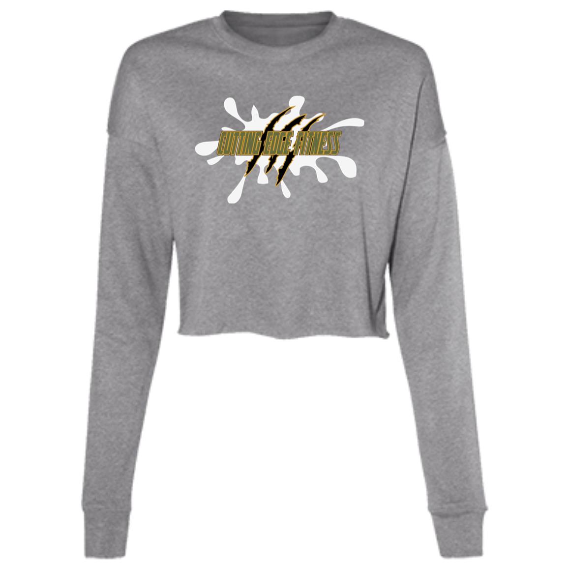 Women's Cropped Fleece Crew CEF White Splash, Green, Gold, Black Logo